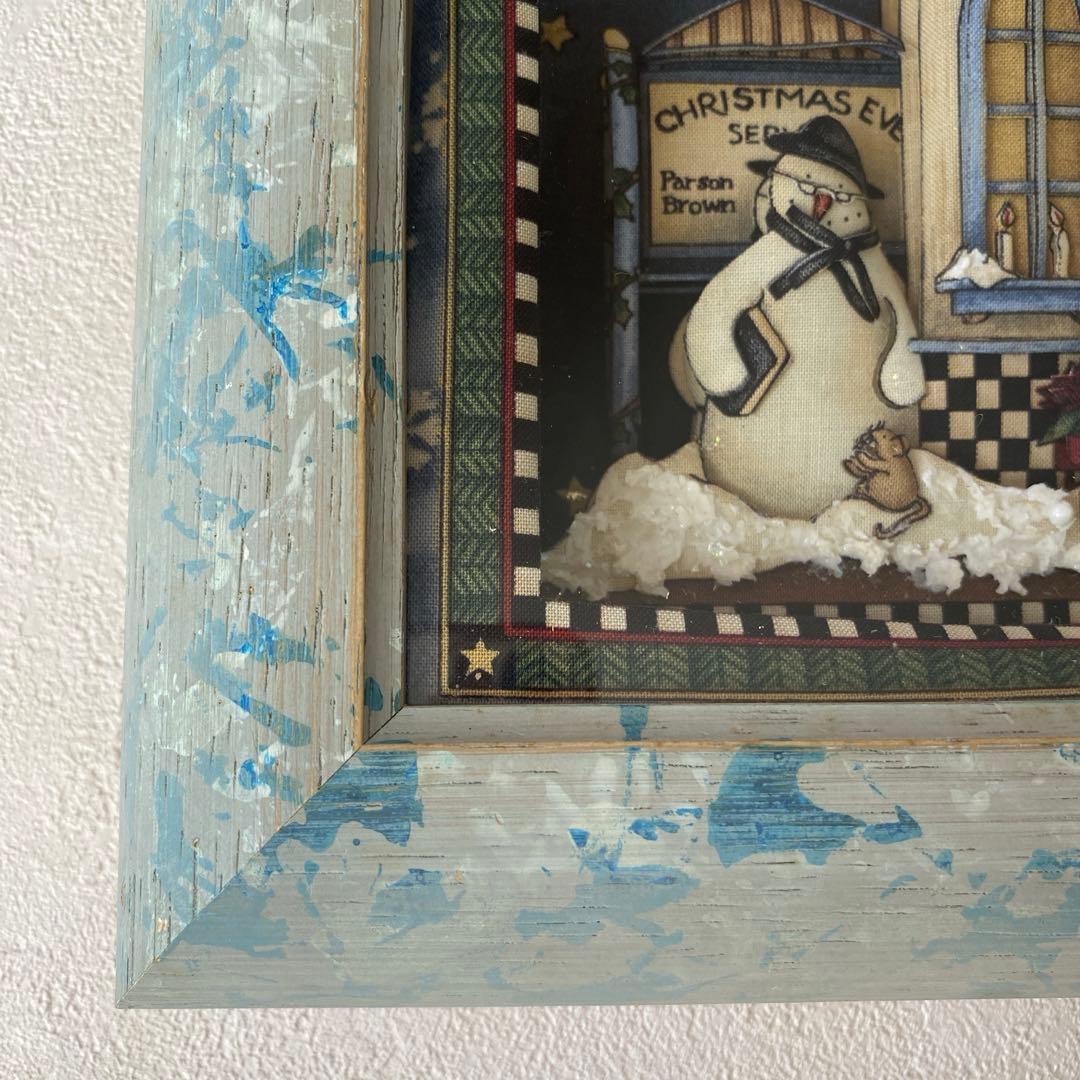 シャドウボックス　クリスマス　雪だるま　デビーマム