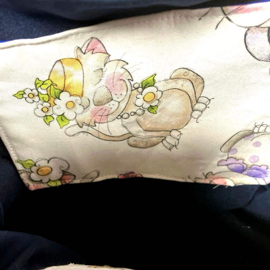 ロラライハリスlittle grey cat マチ広トートバッグ☆ハンドメイド品