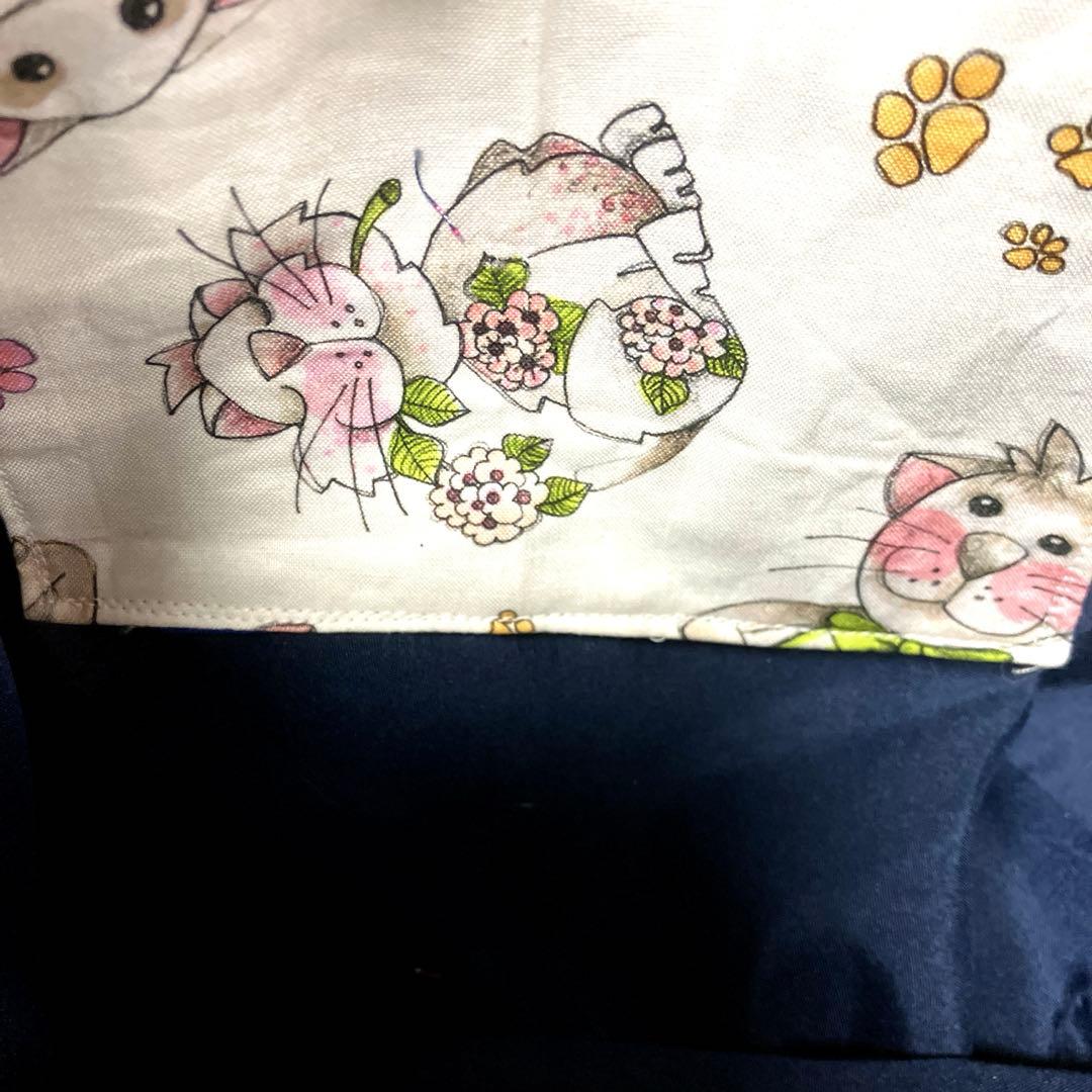 ロラライハリスlittle grey cat マチ広トートバッグ☆ハンドメイド品