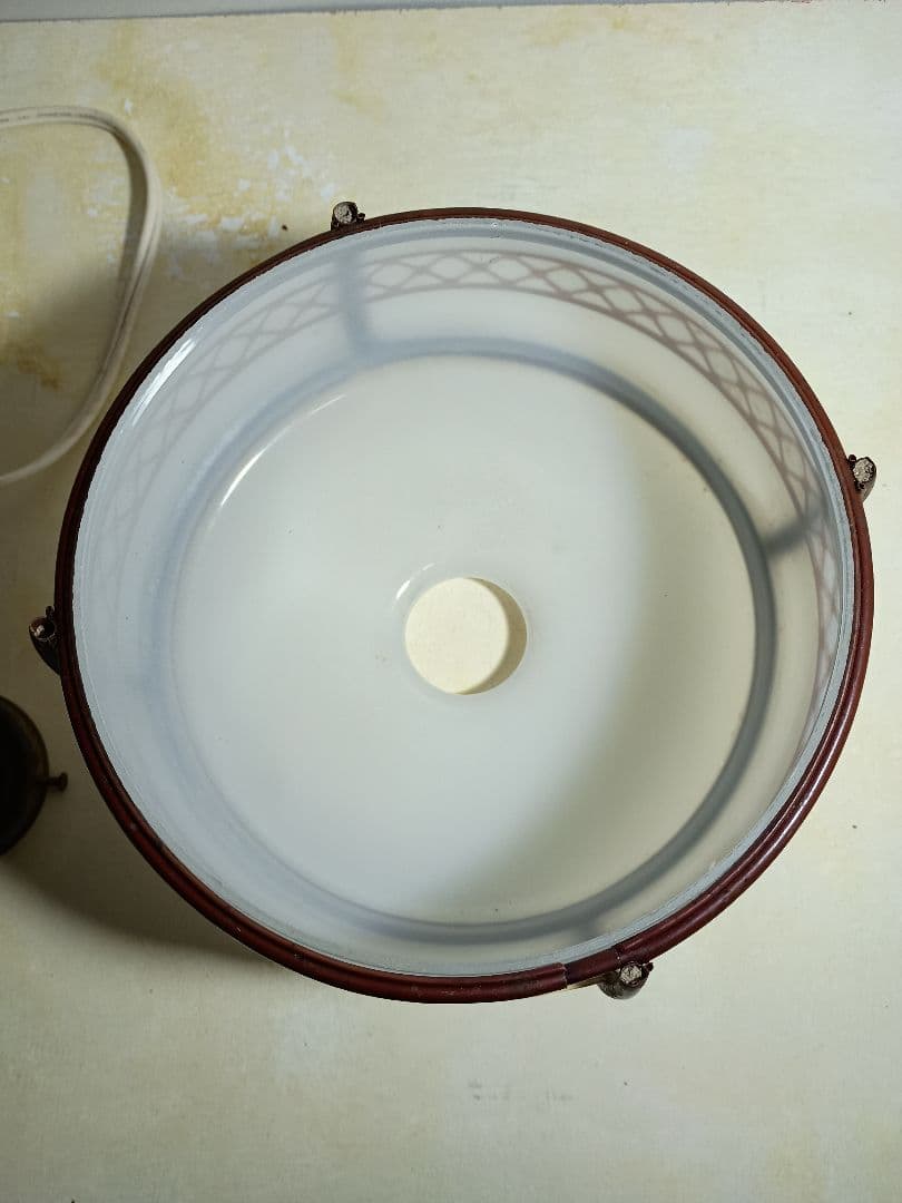 昭和レトロ 乳白色ガラス 電笠 プラスチック飾り