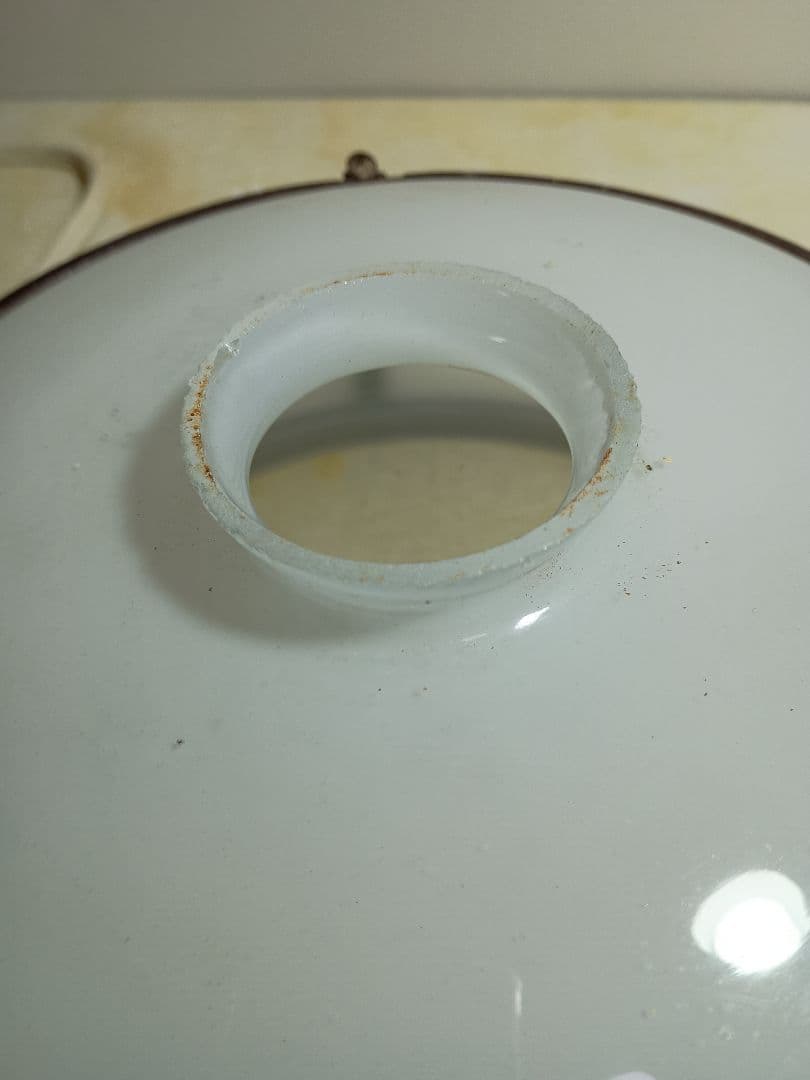 昭和レトロ 乳白色ガラス 電笠 プラスチック飾り