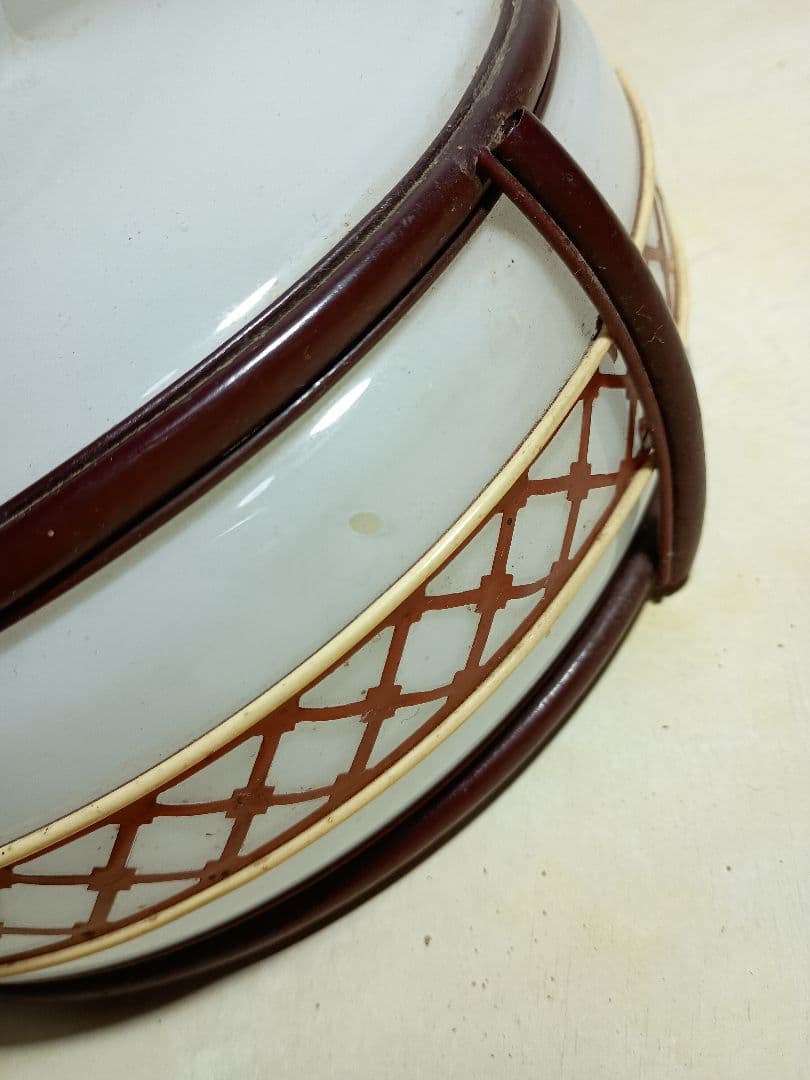 昭和レトロ 乳白色ガラス 電笠 プラスチック飾り