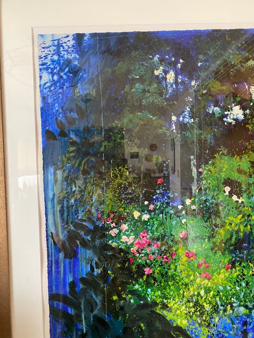 J.トレンツ.リャド作　 ヴィラヴェルディ(彫刻のある庭) シルクスクリーン