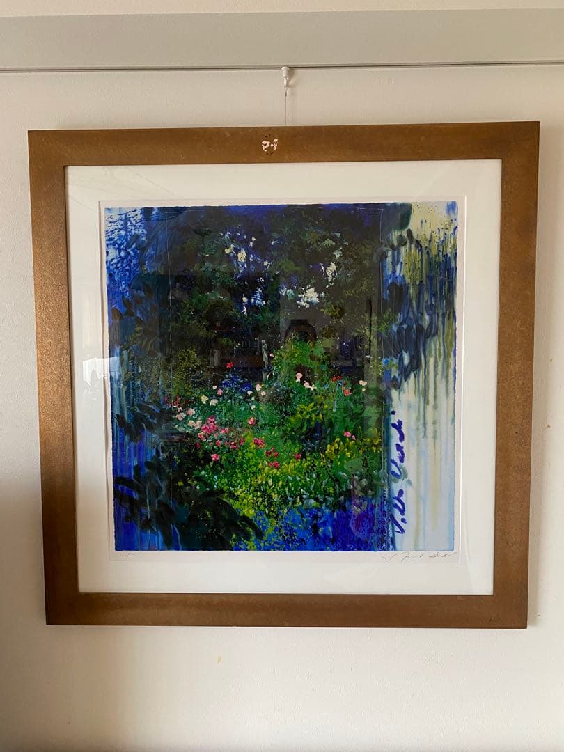 J.トレンツ.リャド作　 ヴィラヴェルディ(彫刻のある庭) シルクスクリーン