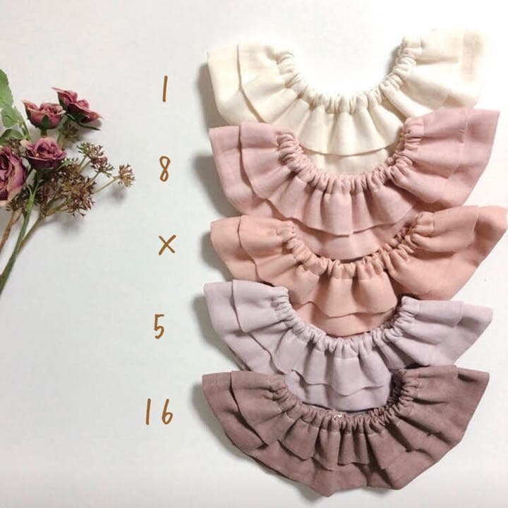 ＊つけ襟スタイ【無地】【無地カラー格子】