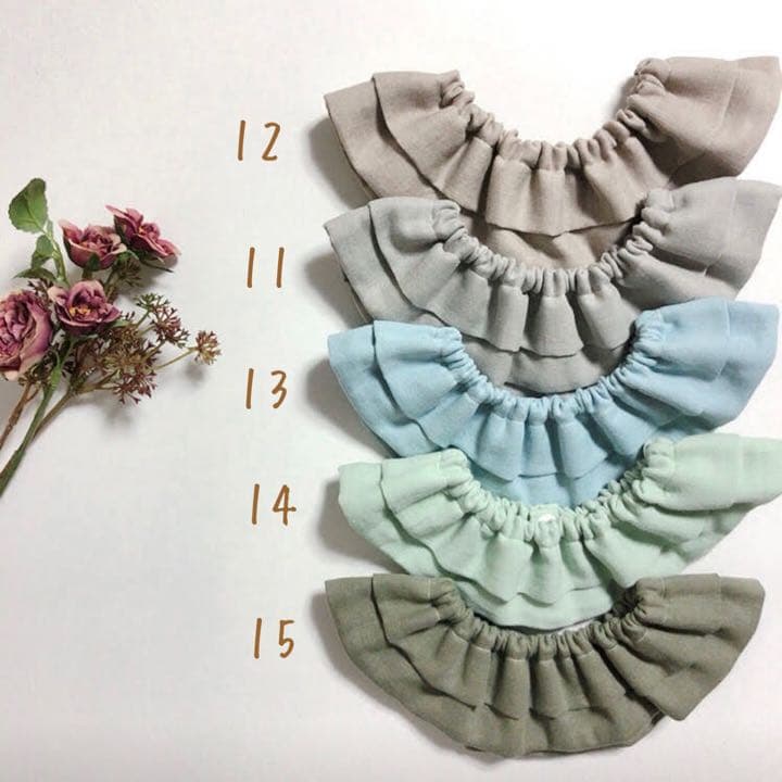 ＊つけ襟スタイ【無地】【無地カラー格子】