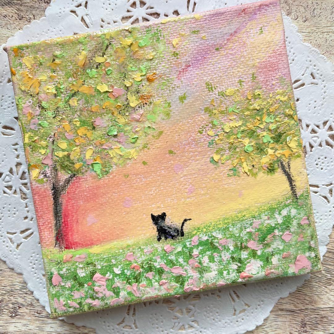 アクリル画　オイルパステル画 薔薇とトウシューズ　キャンバスアート　ご予約品