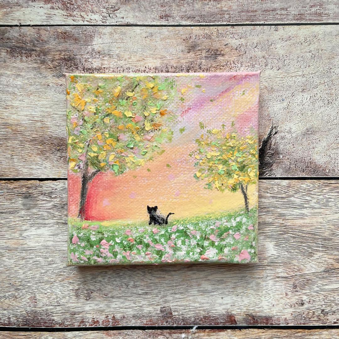 アクリル画　オイルパステル画 薔薇とトウシューズ　キャンバスアート　ご予約品