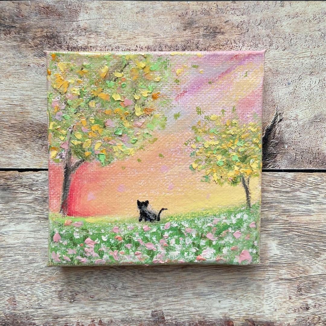 アクリル画　オイルパステル画 薔薇とトウシューズ　キャンバスアート　ご予約品