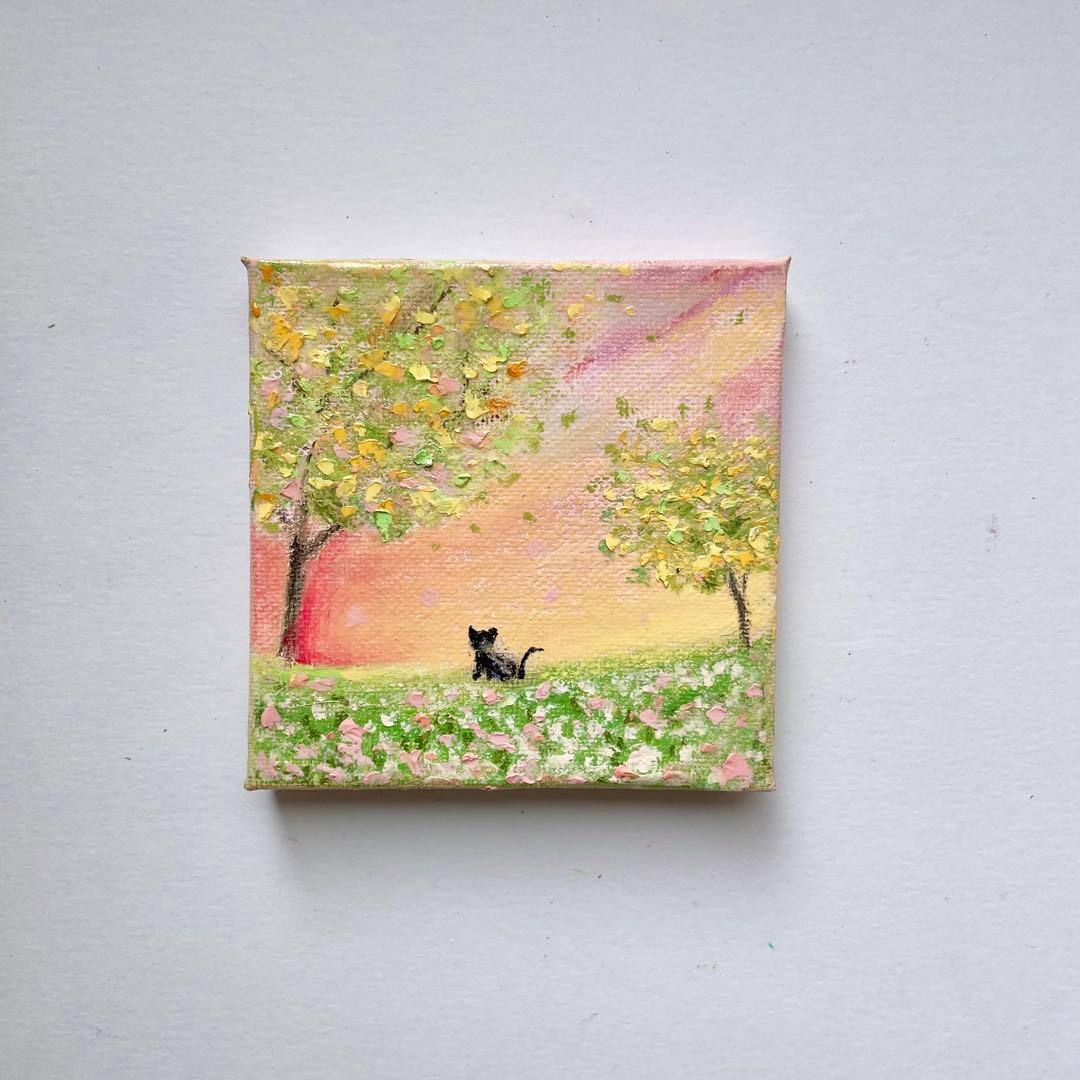 アクリル画　オイルパステル画 薔薇とトウシューズ　キャンバスアート　ご予約品