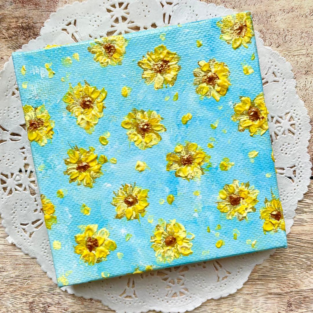 アクリル画　オイルパステル画 薔薇とトウシューズ　キャンバスアート　ご予約品