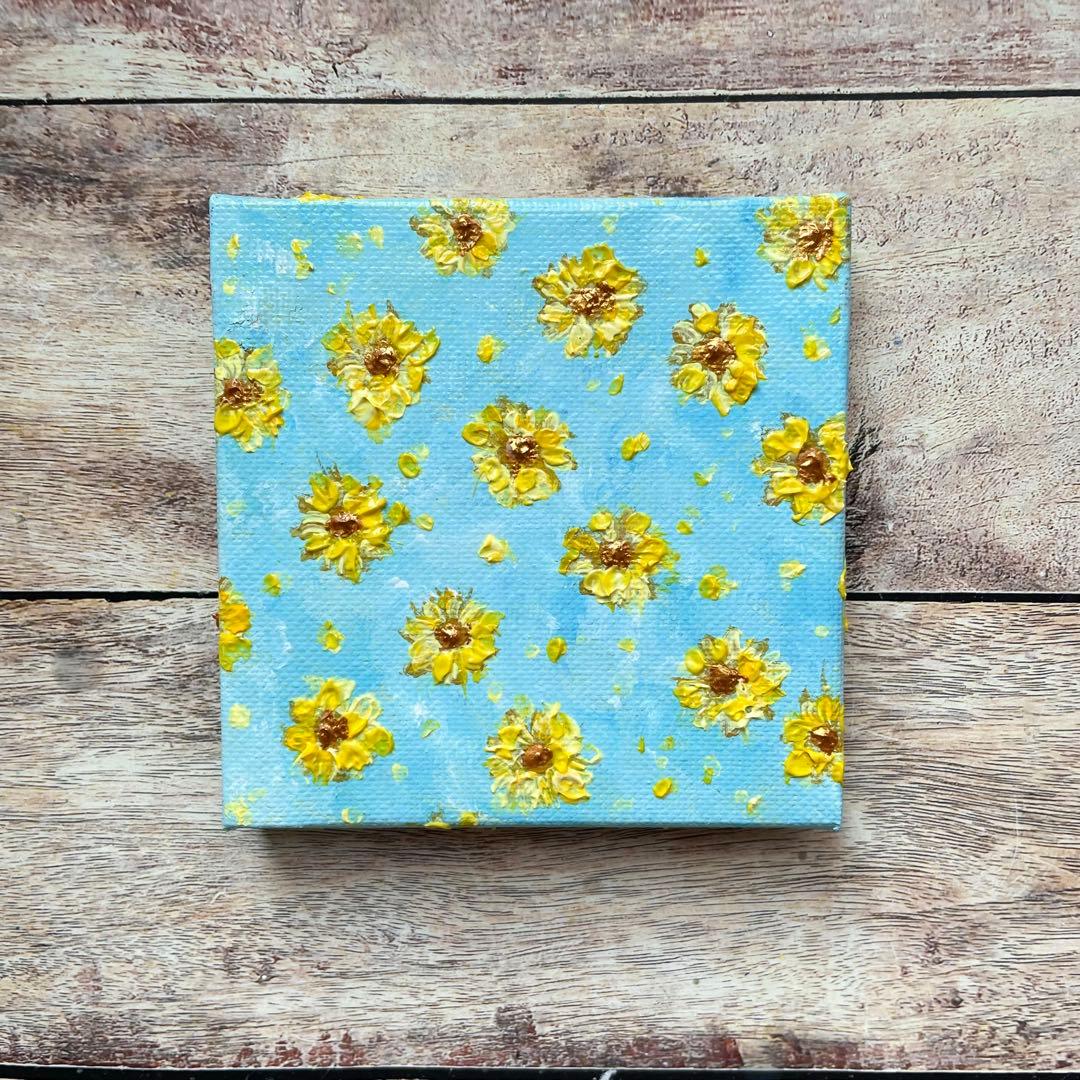 アクリル画　オイルパステル画 薔薇とトウシューズ　キャンバスアート　ご予約品