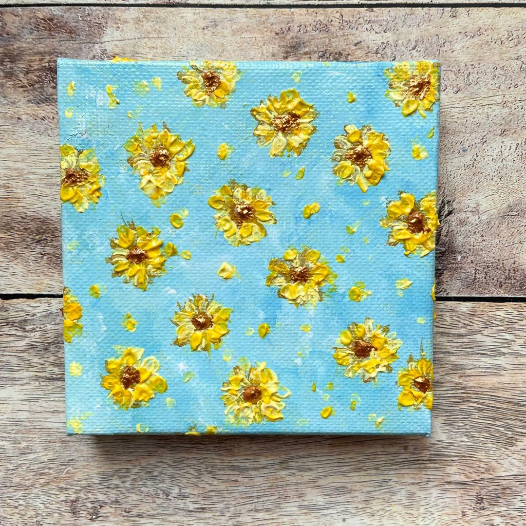 アクリル画　オイルパステル画 薔薇とトウシューズ　キャンバスアート　ご予約品