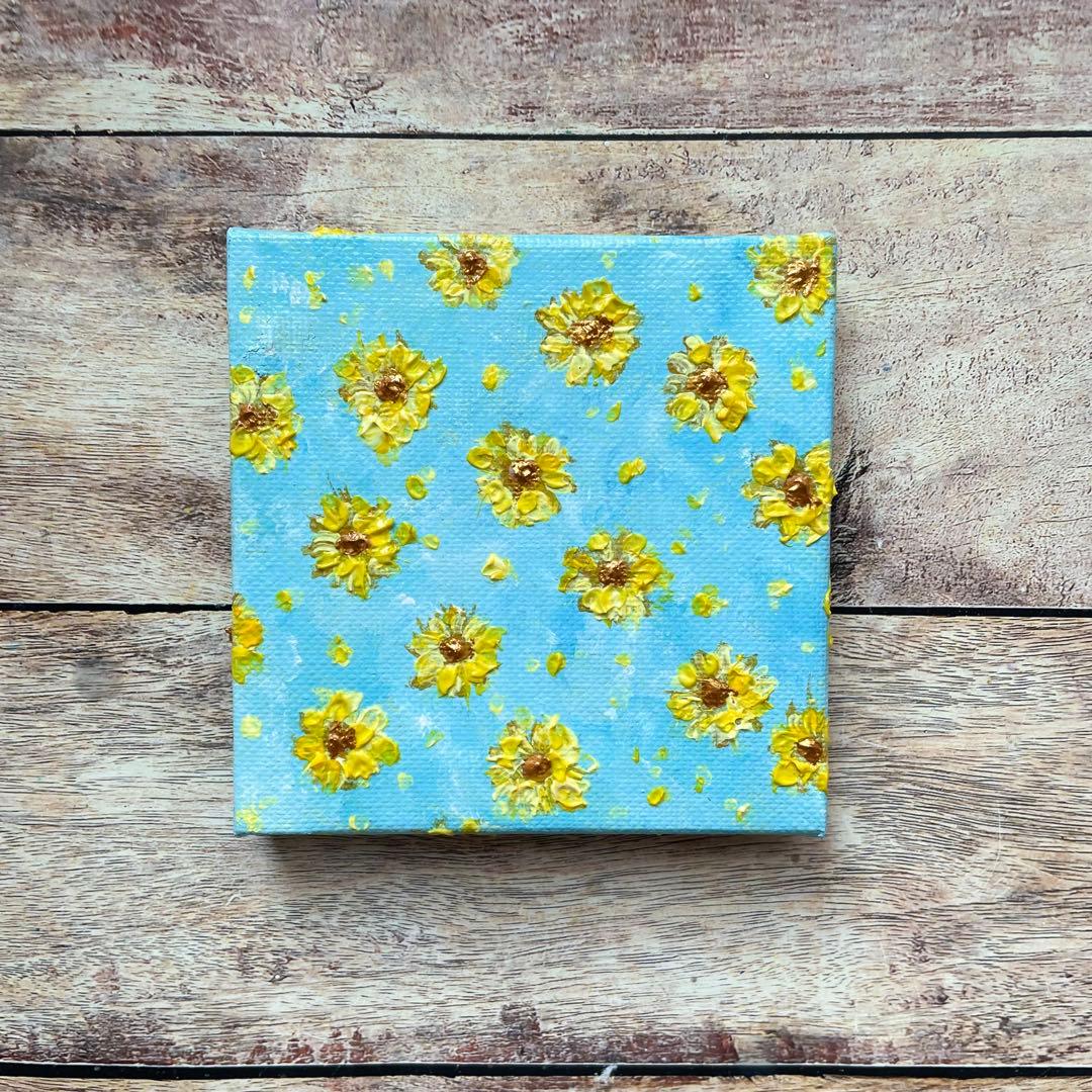 アクリル画　オイルパステル画 薔薇とトウシューズ　キャンバスアート　ご予約品