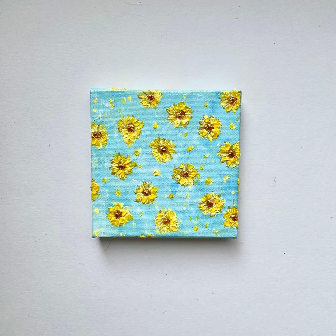 アクリル画　オイルパステル画 薔薇とトウシューズ　キャンバスアート　ご予約品