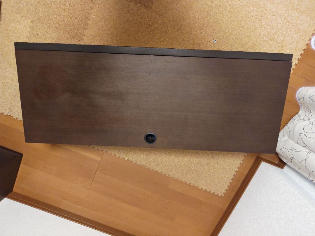 ダークブラウン 木製 テレビボード スリットデザイン