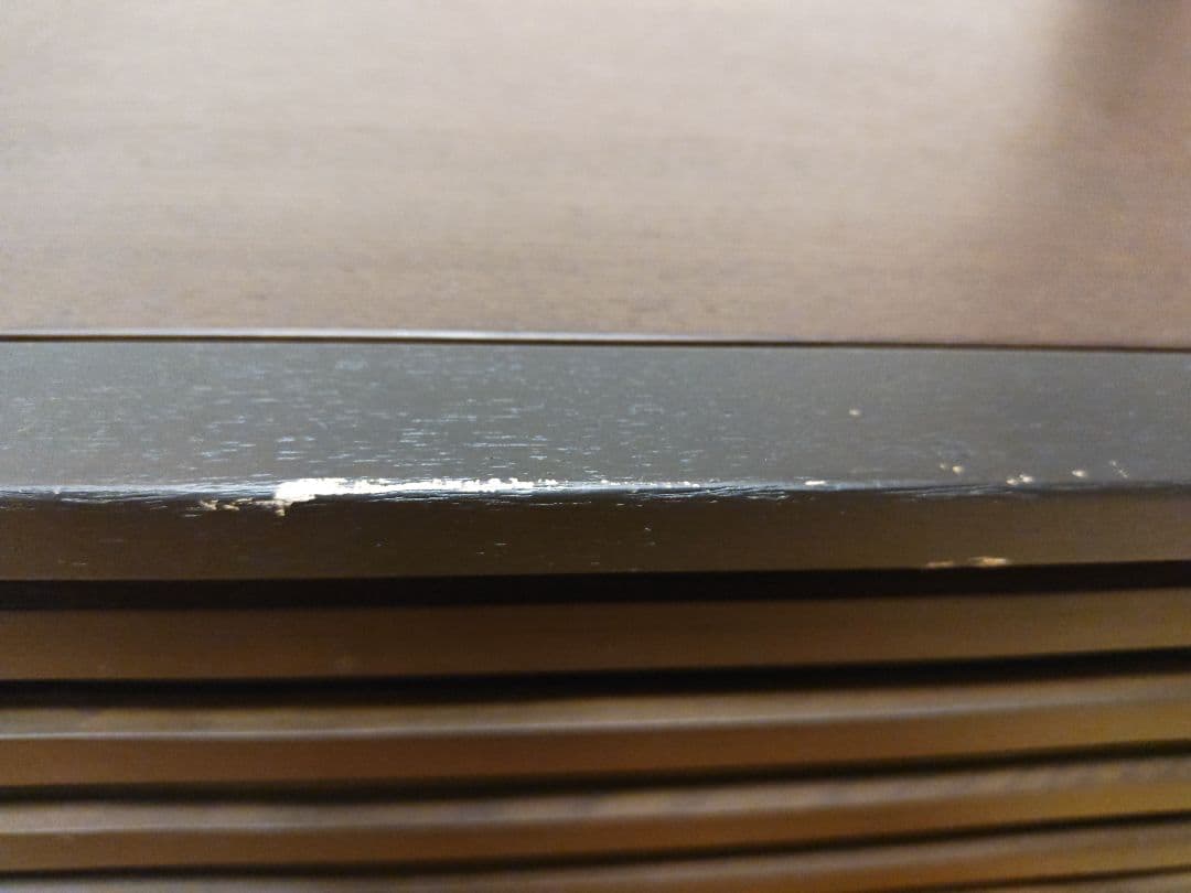 ダークブラウン 木製 テレビボード スリットデザイン