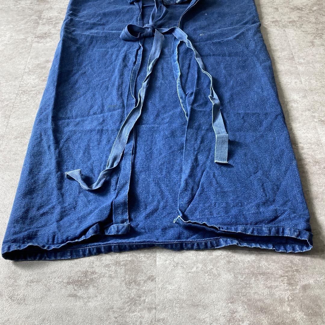 70s Bragard 刺繍タグ ヘビーリネンエプロン