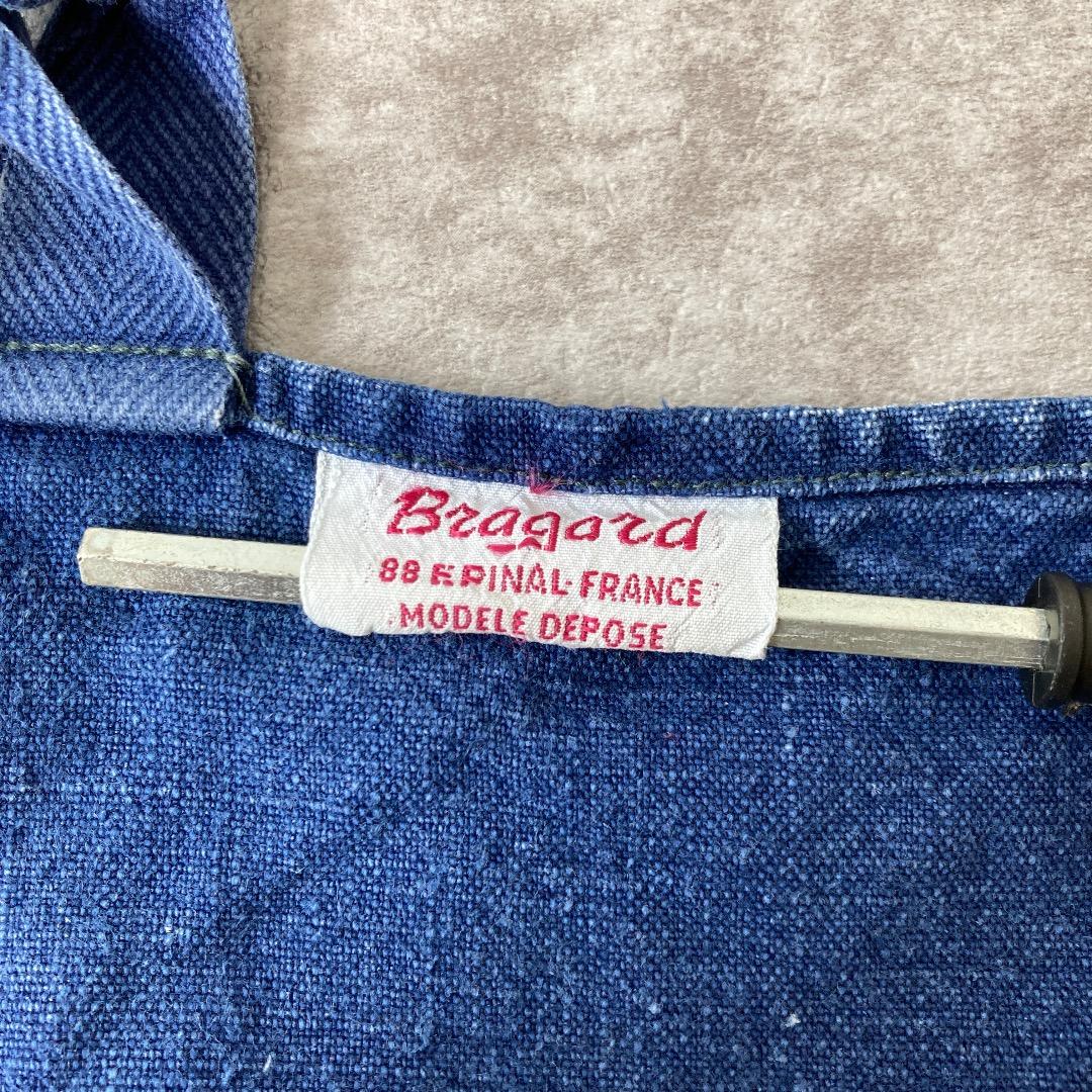 70s Bragard 刺繍タグ ヘビーリネンエプロン
