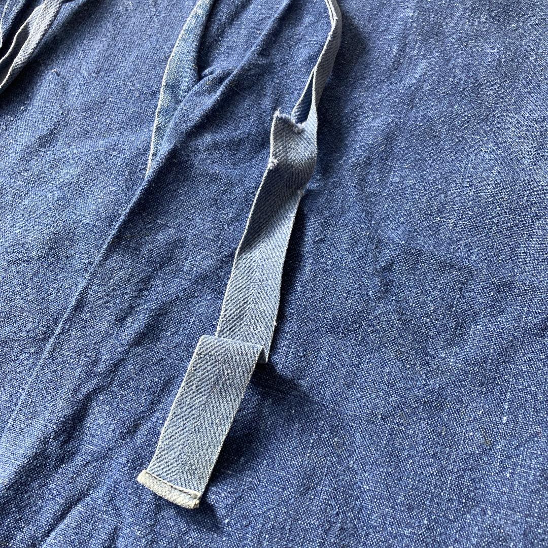 70s Bragard 刺繍タグ ヘビーリネンエプロン