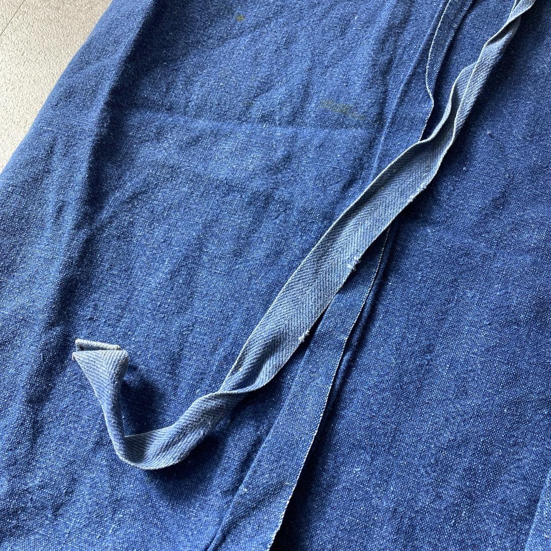 70s Bragard 刺繍タグ ヘビーリネンエプロン