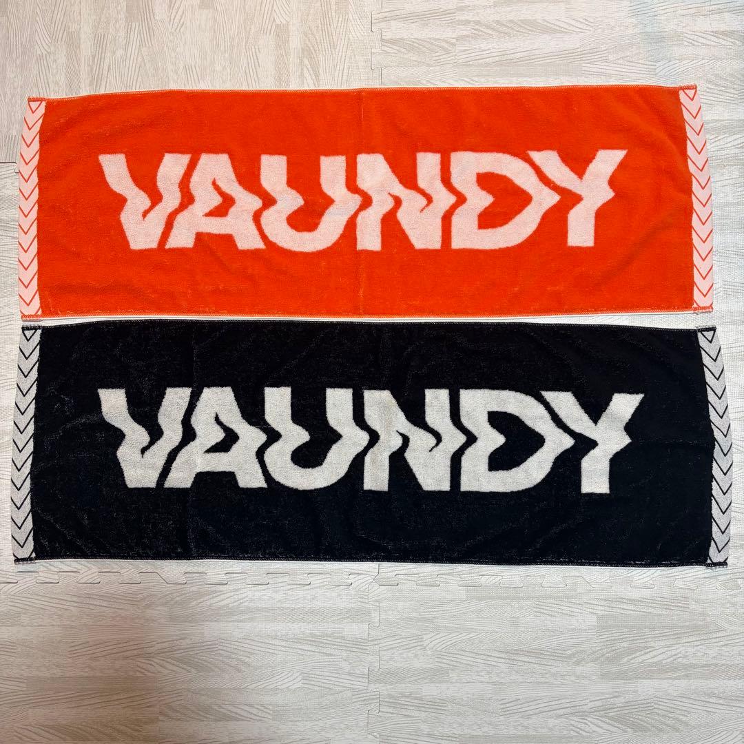 VAUNDY タオル 2枚セット オレンジ ブラック