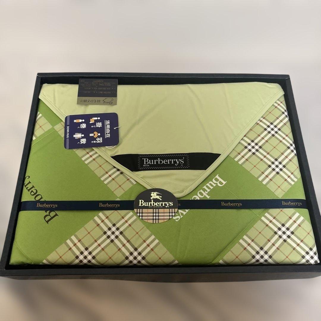 【新品未使用】Burberrys バーバリー 緑 チェック柄ブランケット