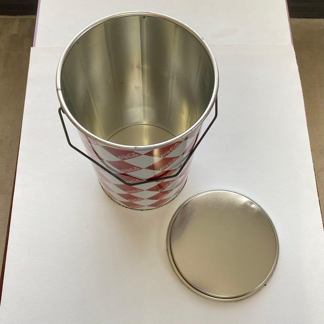 コカコーラ 缶 容器 蓋付き 収納 小物入れ チェック柄 金属 ポップ レトロ