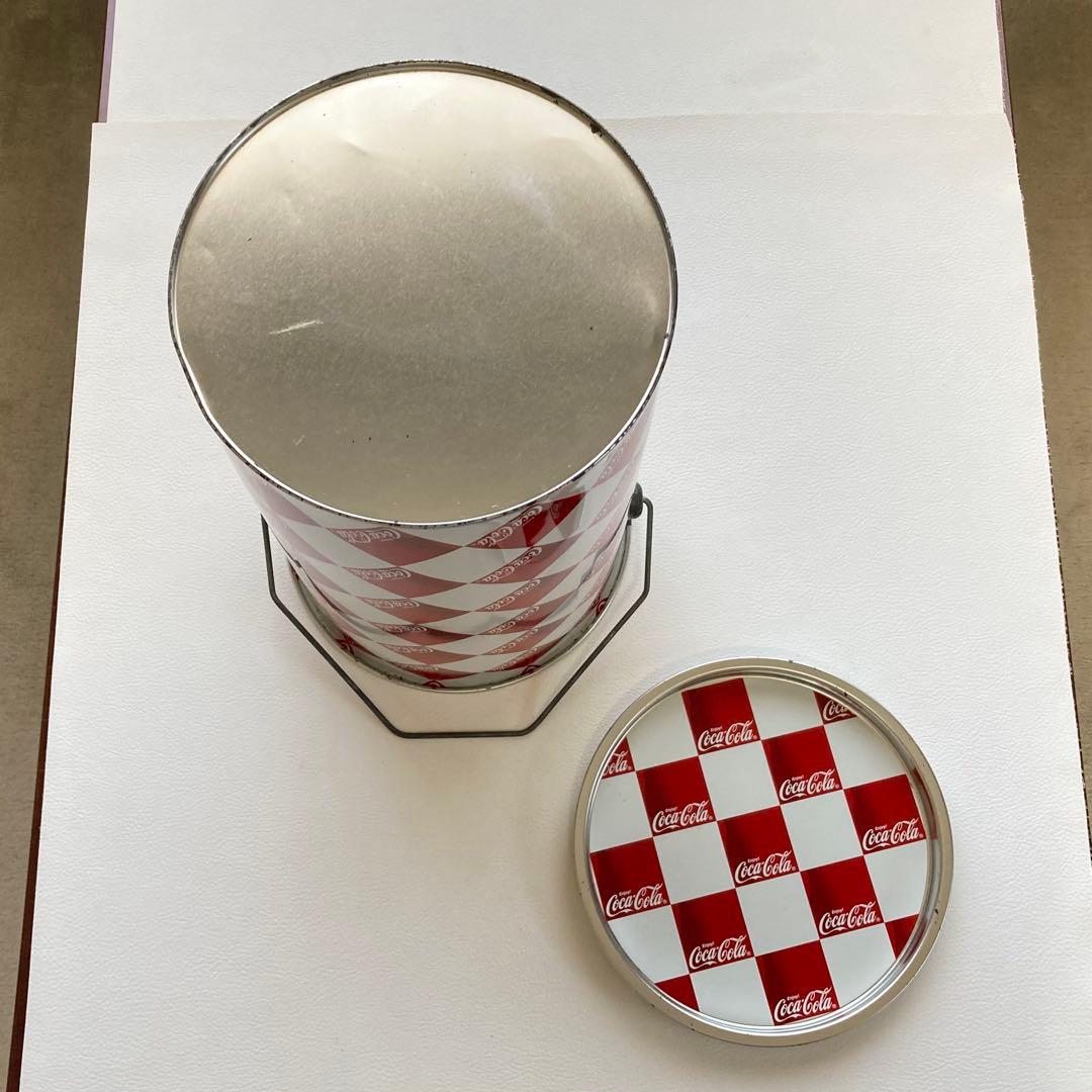コカコーラ 缶 容器 蓋付き 収納 小物入れ チェック柄 金属 ポップ レトロ