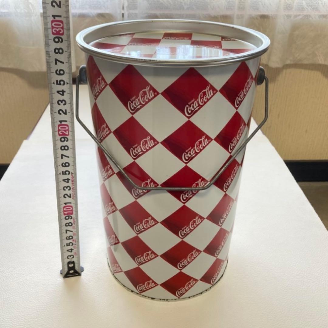 コカコーラ 缶 容器 蓋付き 収納 小物入れ チェック柄 金属 ポップ レトロ