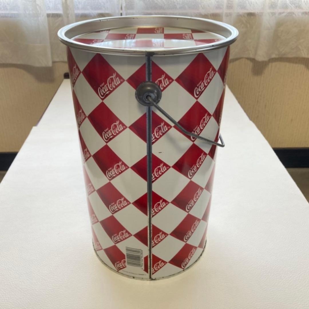 コカコーラ 缶 容器 蓋付き 収納 小物入れ チェック柄 金属 ポップ レトロ
