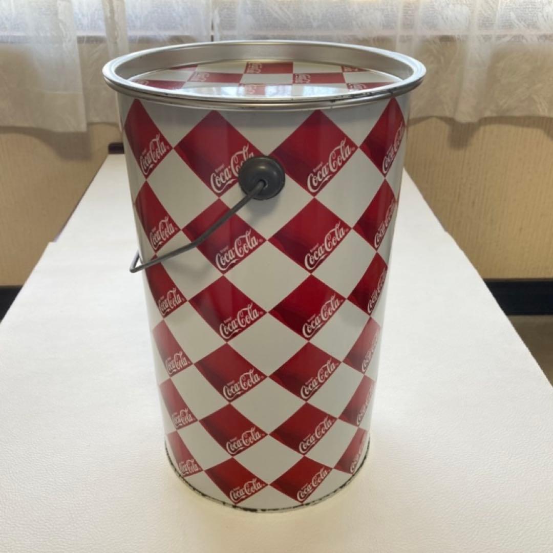 コカコーラ 缶 容器 蓋付き 収納 小物入れ チェック柄 金属 ポップ レトロ