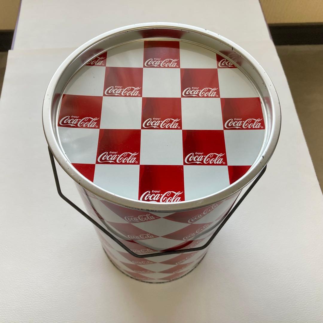 コカコーラ 缶 容器 蓋付き 収納 小物入れ チェック柄 金属 ポップ レトロ