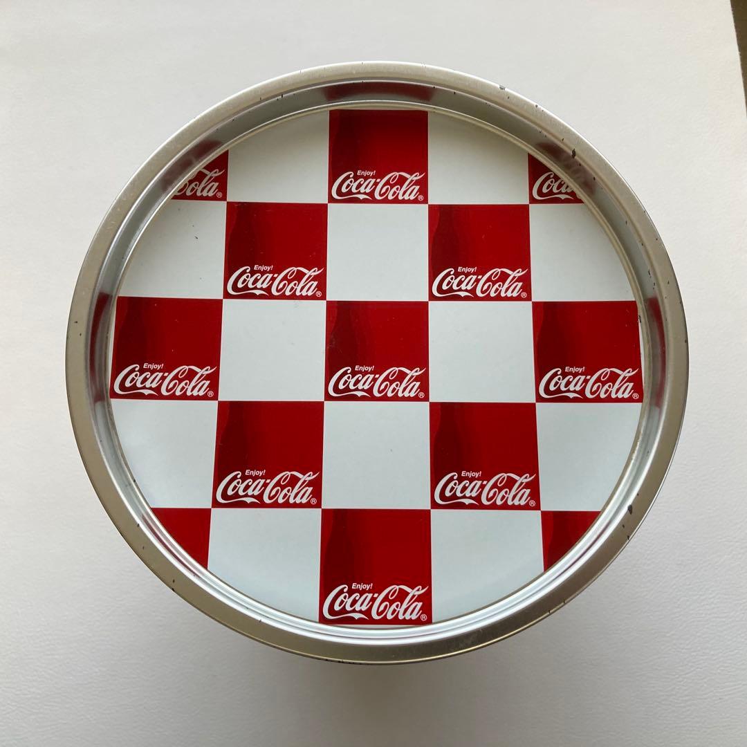 コカコーラ 缶 容器 蓋付き 収納 小物入れ チェック柄 金属 ポップ レトロ
