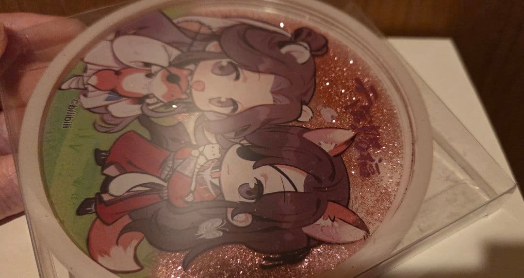 天官赐福 シンガポールカフェ アクリルコースター グリッターと蝶々フレーク入り