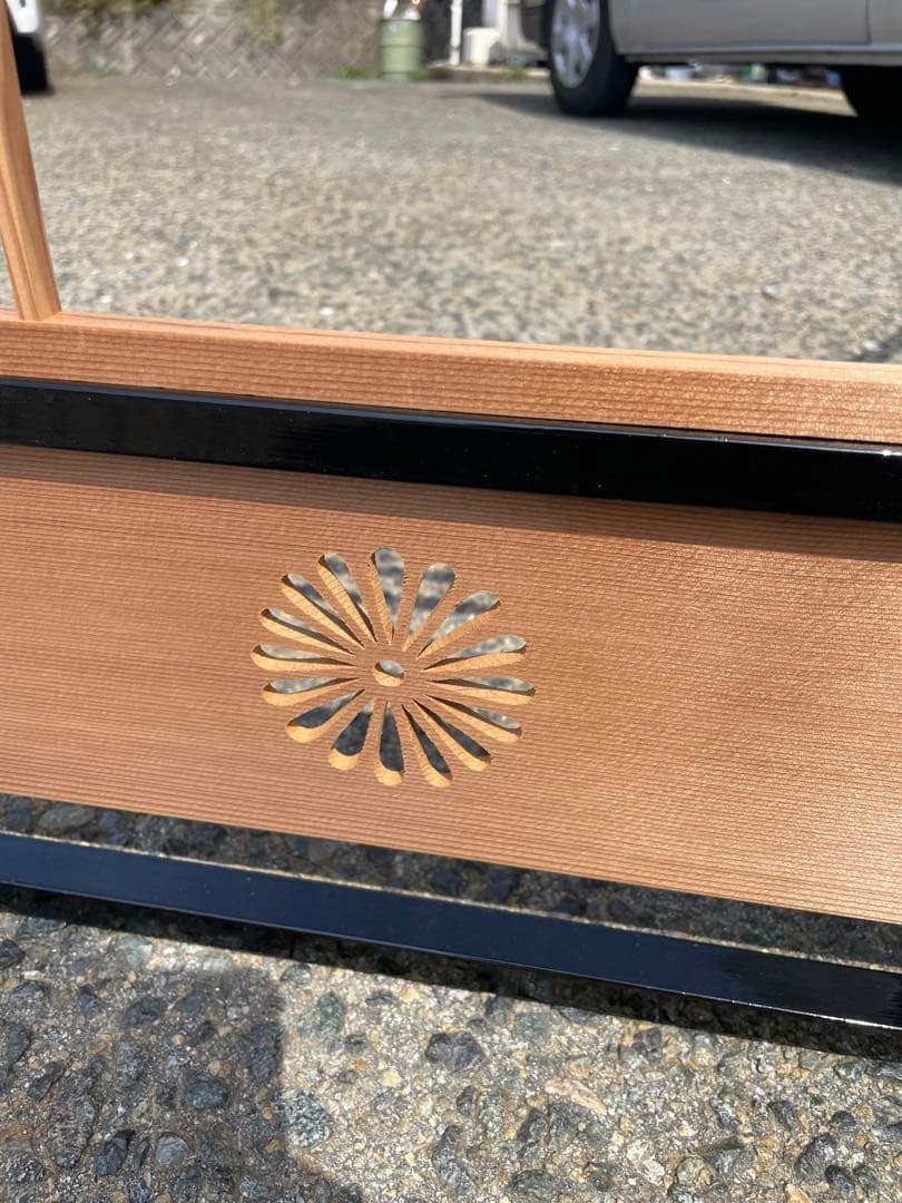 美品　茶道具 風炉先 黒塗縁 桐格子/金/銀 静邦 作 両面使い 京間用 屏風