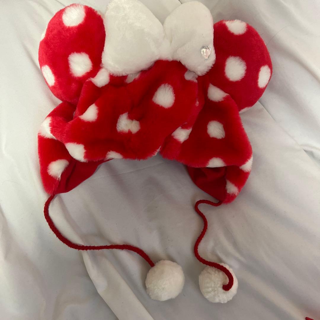 赤ドットファンキャップ　ミトン　リュック　3点セット