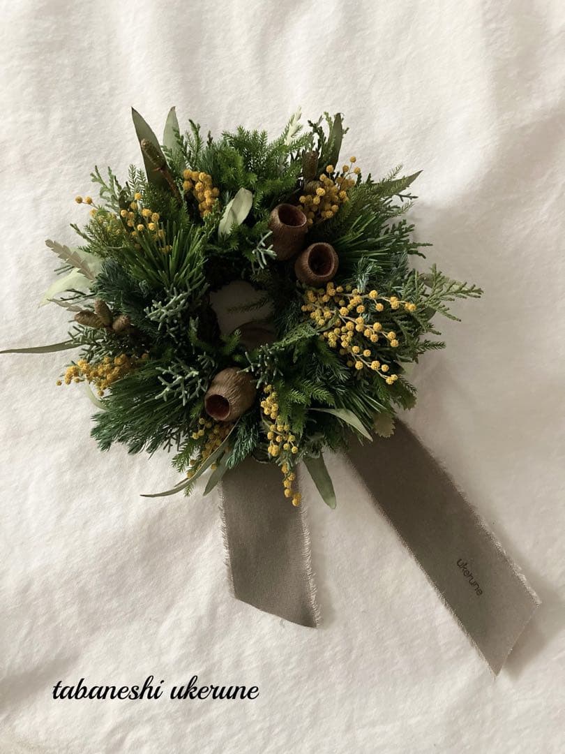 イタリア産ミモザ　幸せを運ぶ黄色いお花　ミモザ　リース　スワッグ　ドライフラワー