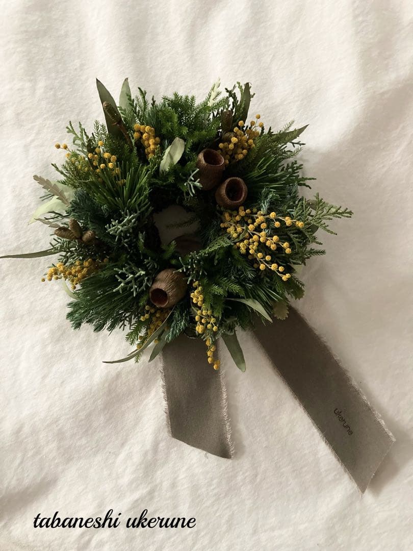 イタリア産ミモザ　幸せを運ぶ黄色いお花　ミモザ　リース　スワッグ　ドライフラワー