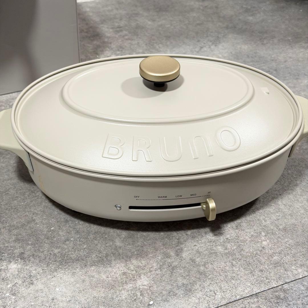 BRUNO オーバルホットプレート たこ焼き 鍋 ホットプレート グレージュ