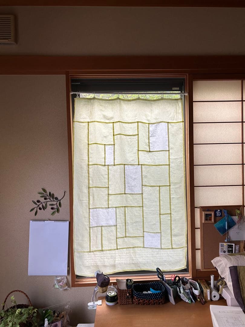 「夏のレモン色」麻ポジャギ