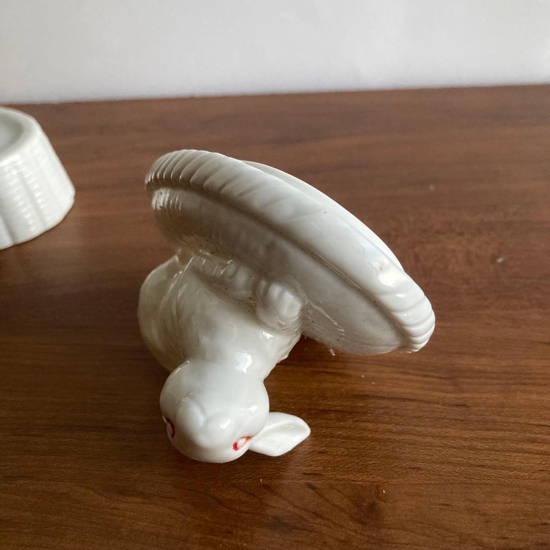 白い兎小物入れ　置物　オルネドフォイユやヘレンド、フィギュリンやリヤドロ好きに