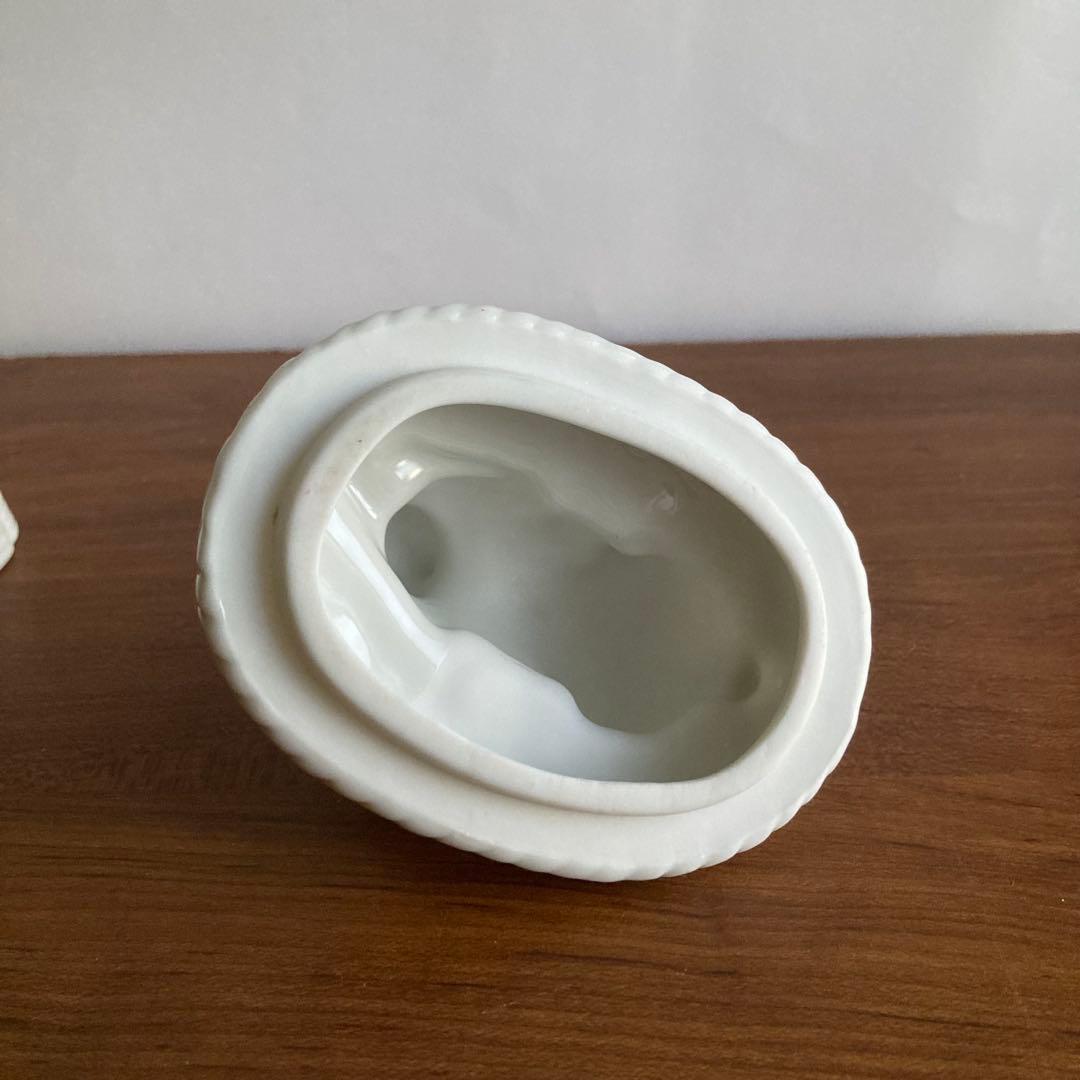 白い兎小物入れ　置物　オルネドフォイユやヘレンド、フィギュリンやリヤドロ好きに