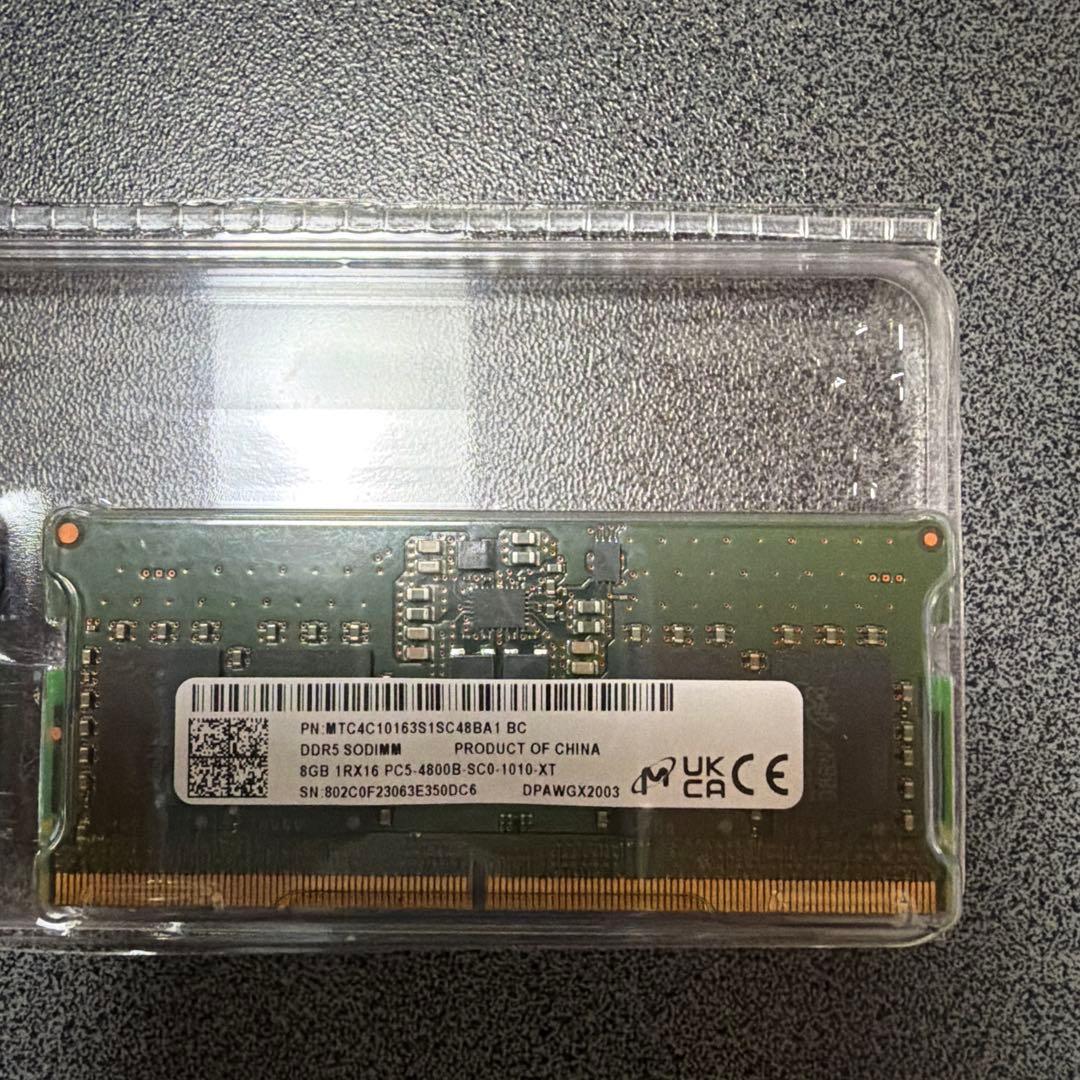 DDR5メモリ16GB(8GB×2)