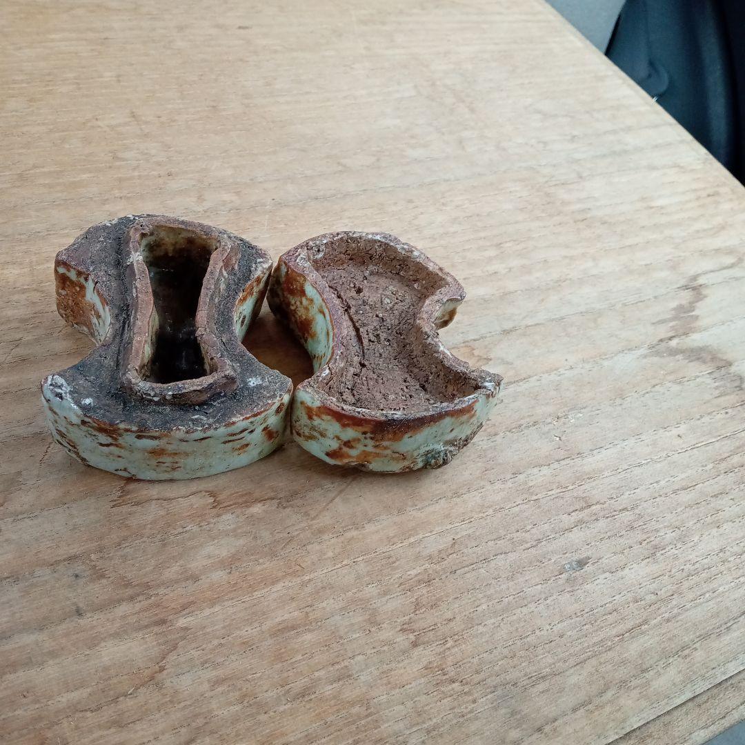 志野織部、香合サイズ高4.5センチ縦7せんち、横5せんち、