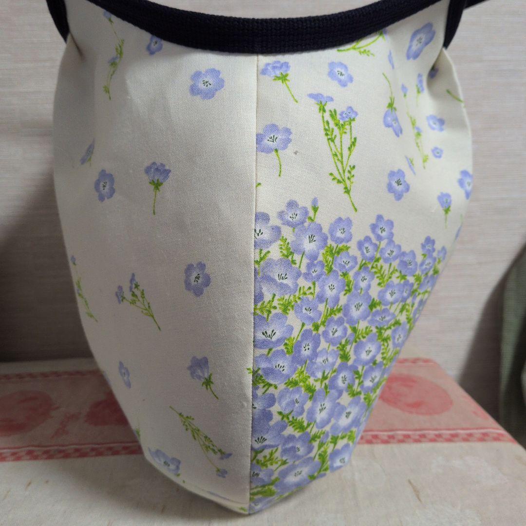 かず様　お花刺繍柄　LＬサイズ 　グラニーバッグ　ハンドメイド