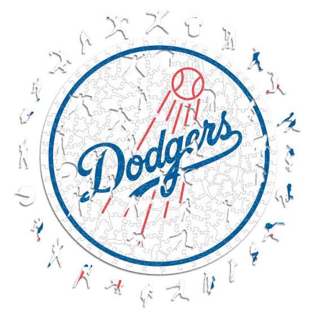 ドジャース 球団ロゴ入り木製ジグソーパズル