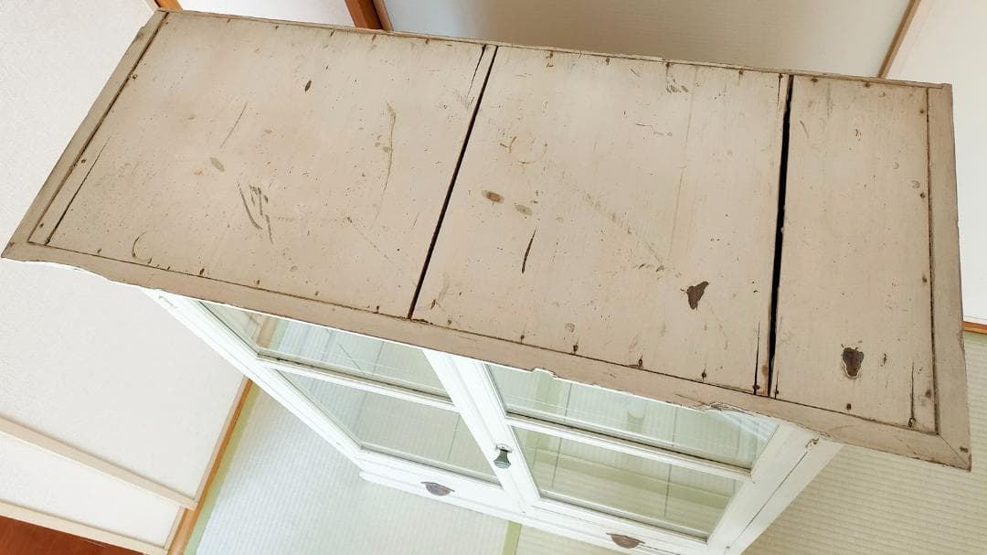 ケビント ガラス戸棚 古家具 レトロ 【送料込み】