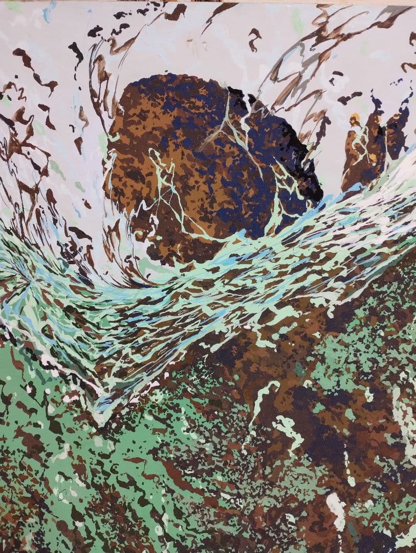 オリジナル絵画　溶けるオオサンショウウオ