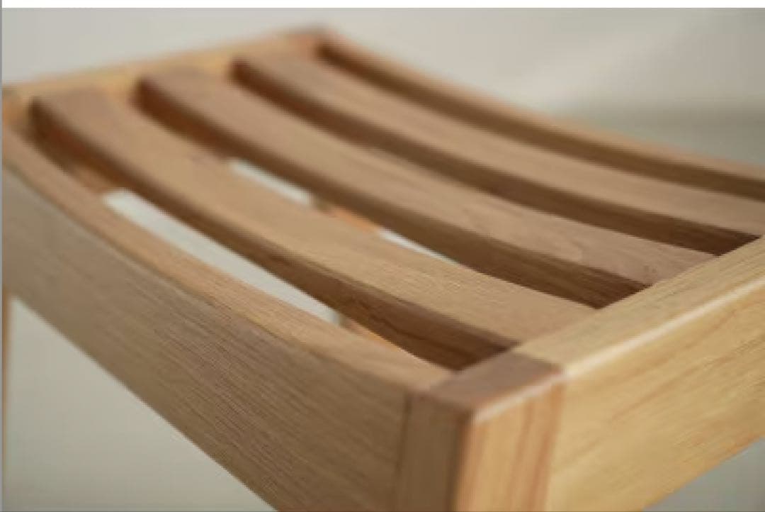 未使用希少品: 大川家具 - オークのスタッキングスツール